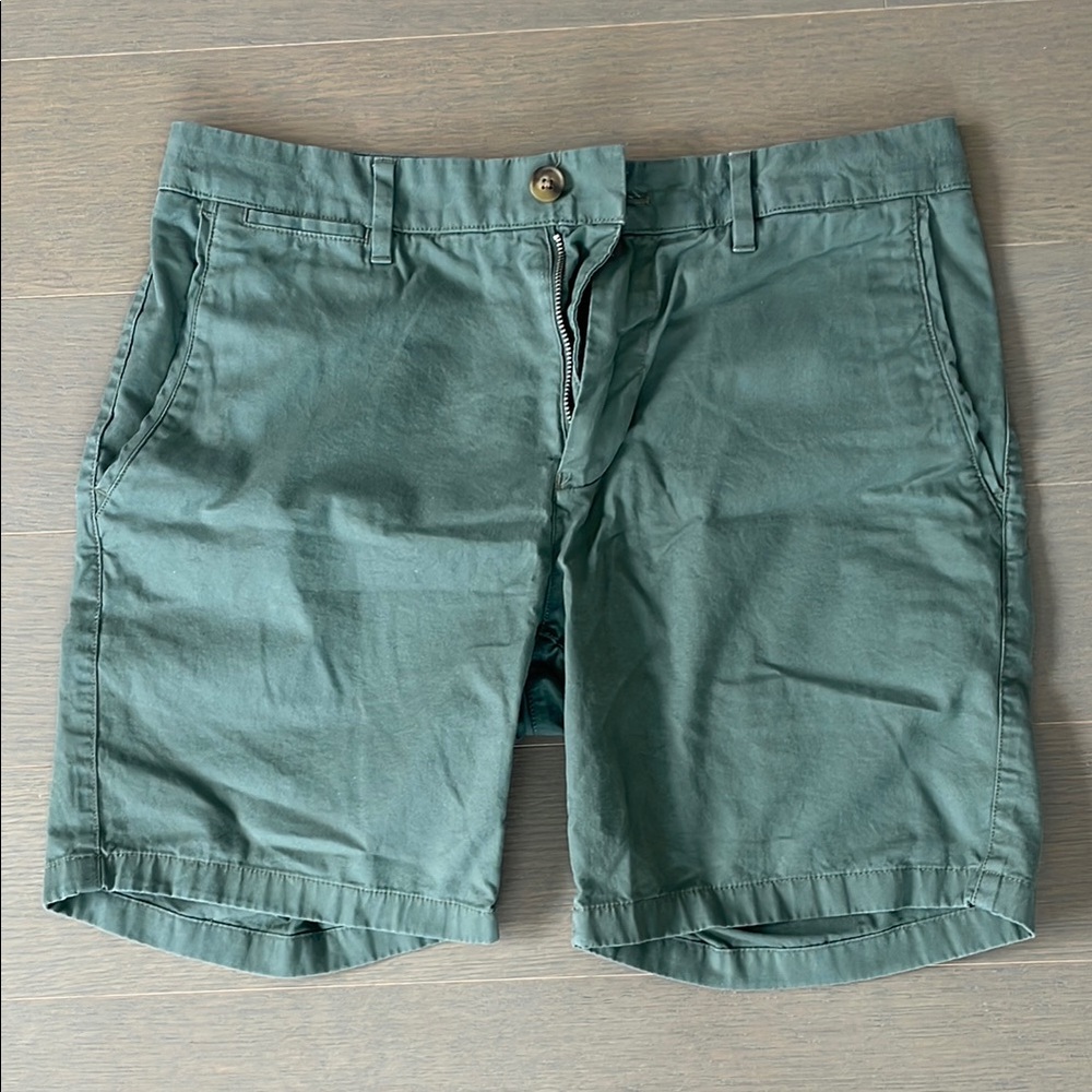 Bonobos Green Flat Front Shorts Casual Style